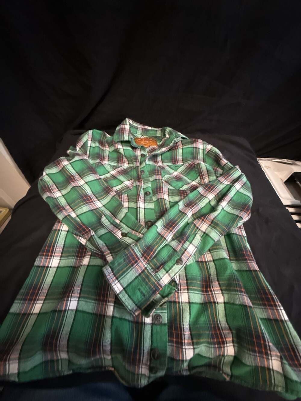 Red Camel Green Plaid Long Sleeve Button Down Shirt Size M